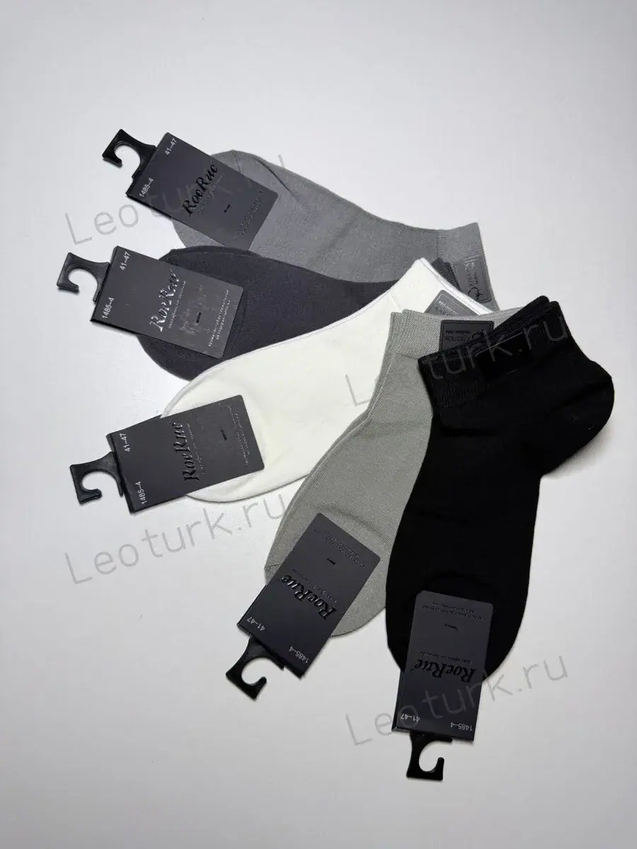 ROE RUE,Носки мужские короткие,хлопок,ассорти однотонные