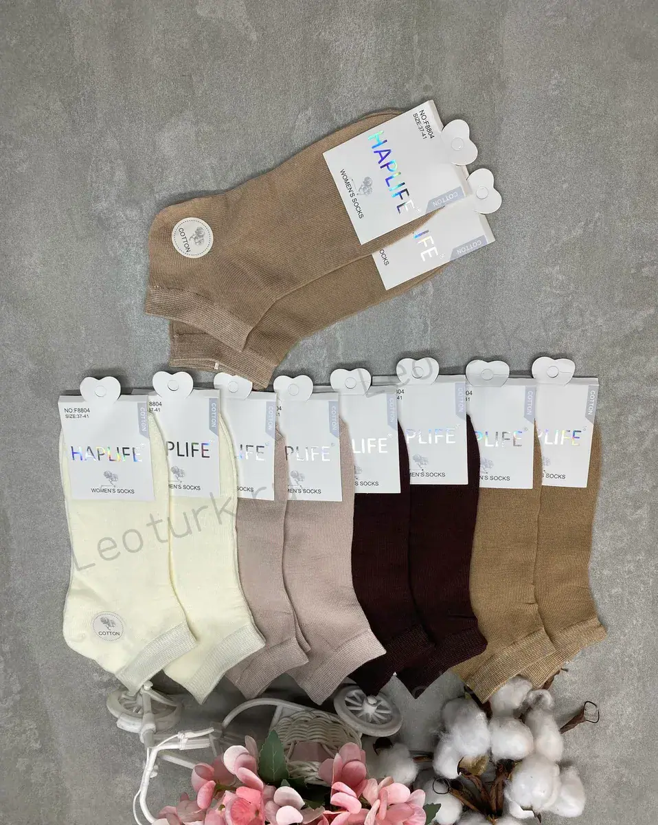 HAPLIFE,Носки женские,короткие хлопок,однотонные