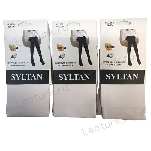 SYLTAN, Колготы для школьников, модал, гладкие, белые