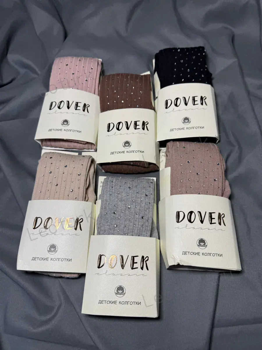 Dover,Колготки для девочек,хлопок,однотонные ассорти со стразами