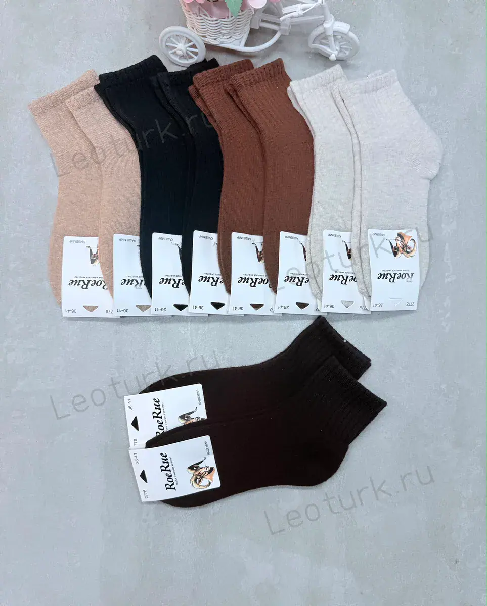 ROE RUE,Носки женские короткие теплые,Кашемир однотонные,ассорти