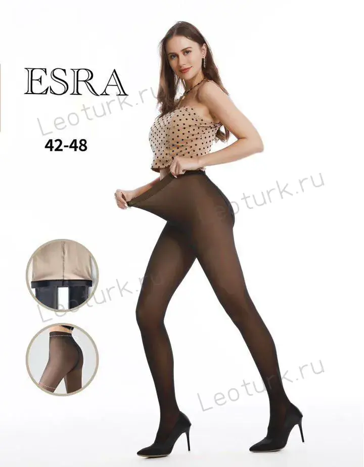 ESRA,Колготки женские 400den,плотные,вторая кожа,растительный лосьон,черный
