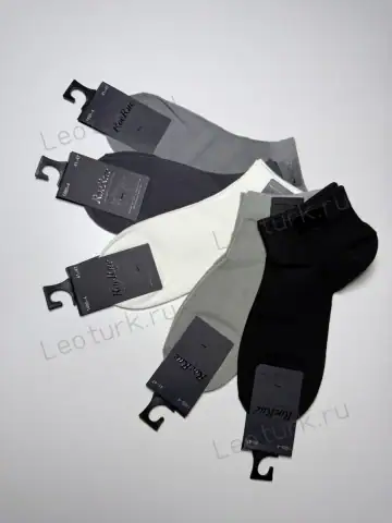 ROE RUE, Носки мужские короткие, хлопок, ассорти однотонные