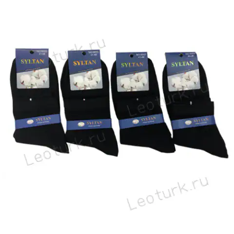 SYLTAN, Носки мужские, хлопок, однотонные черные