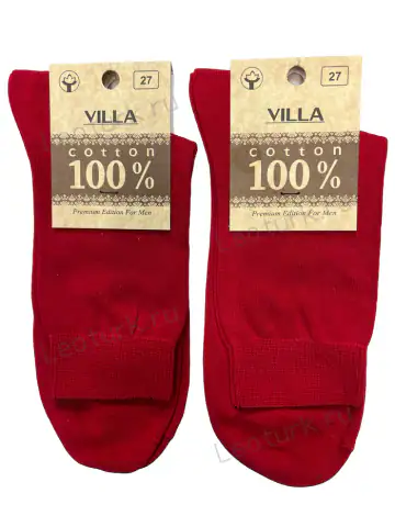 VILLA Россия, Носки мужские хлопок 100%, красные