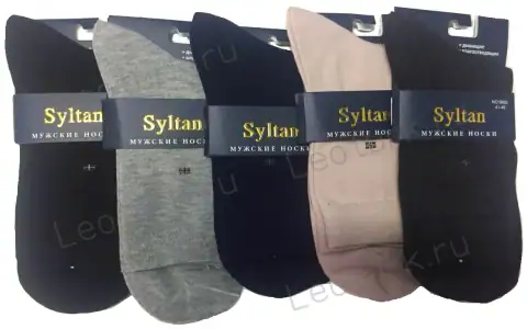 SYLTAN, Носки мужские однотонные цветные мелкий рисунок на паголенке
