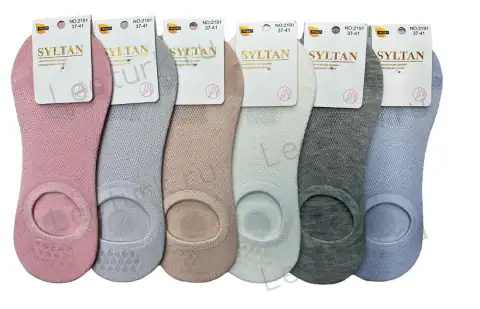 SYLTAN Следки женские хлопок, сетка однотонные