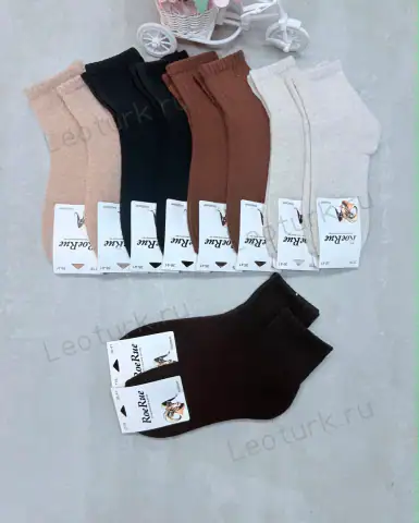 ROE RUE, Носки женские короткие теплые, Кашемир однотонные, ассорти